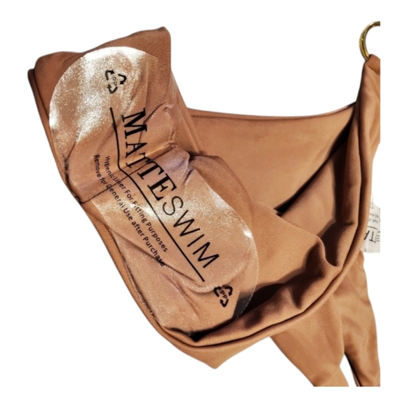 Matte Collection Brown Bikini with Gold Rings - Picture 3 of 5